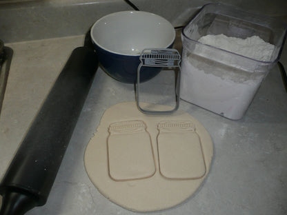 Mason Jar Detailed Lid Large Size Cookie Cutter Made in USA PR3438