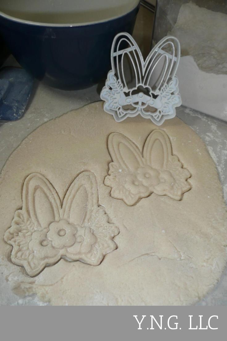 Floral Bunny Ears Flower Rabbit Easter Spring Cookie Cutter USA PR3452