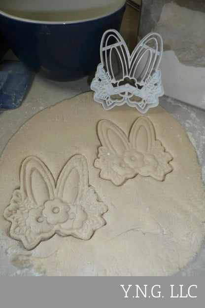 Floral Bunny Ears Flower Rabbit Easter Spring Cookie Cutter USA PR3452