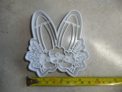 Floral Bunny Ears Flower Rabbit Easter Spring Cookie Cutter USA PR3452