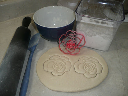 Flower 2 Rose Bloom Flowers Cookie Cutter Baking Tool USA PR3461