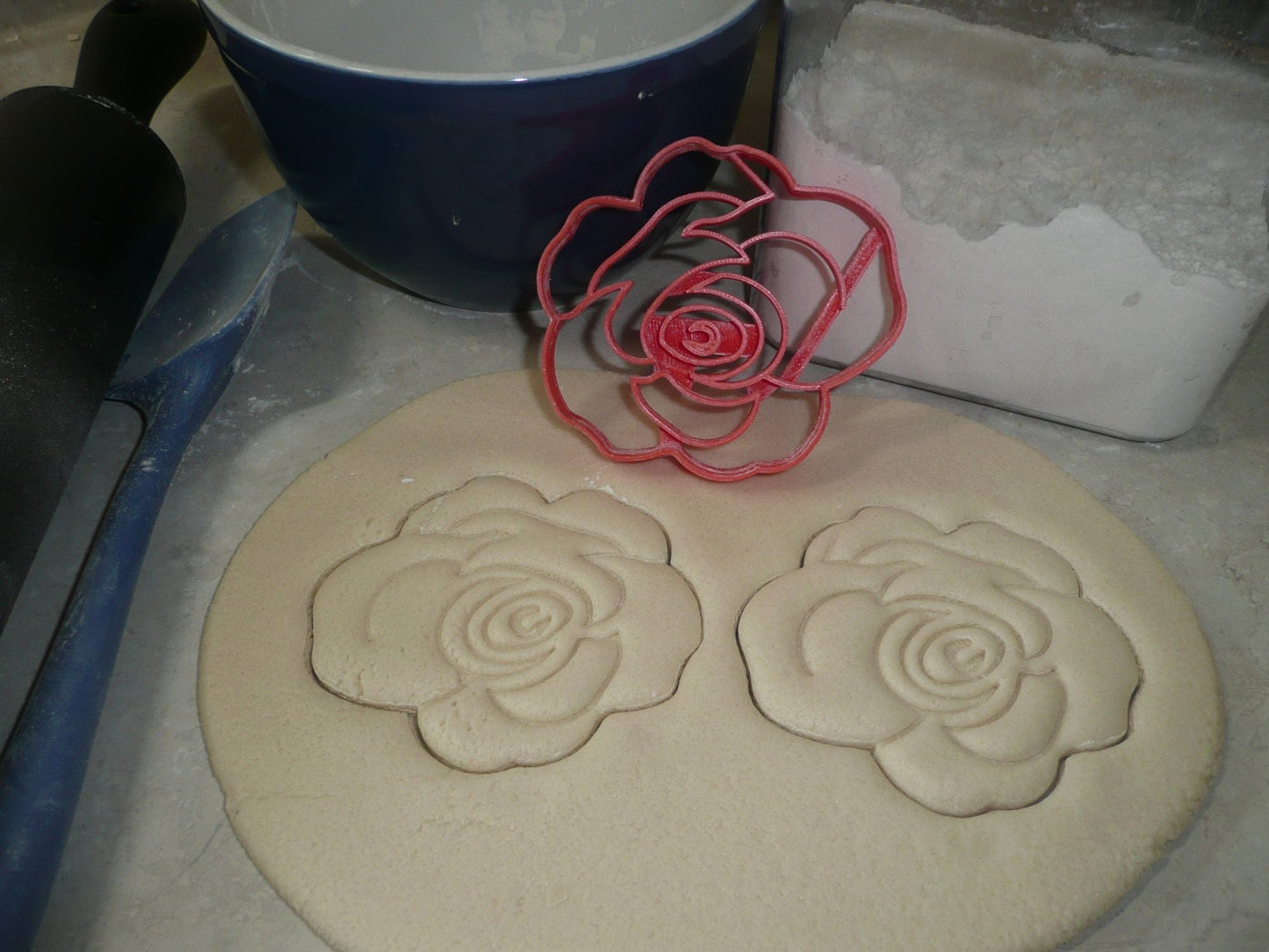 Flower 2 Rose Bloom Flowers Cookie Cutter Baking Tool USA PR3461