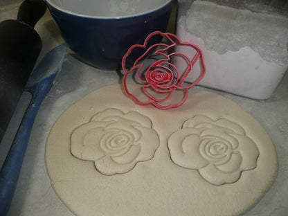 Flower 2 Rose Bloom Flowers Cookie Cutter Baking Tool USA PR3461