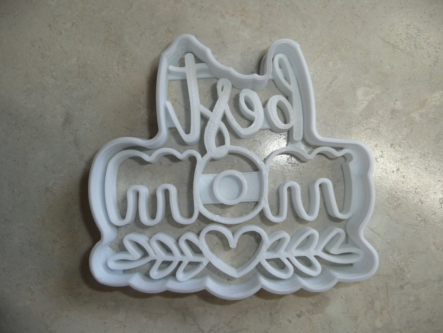 6x Best Mom With Heart Fondant Cutter Cupcake Topper 1.75 IN USA FD3475