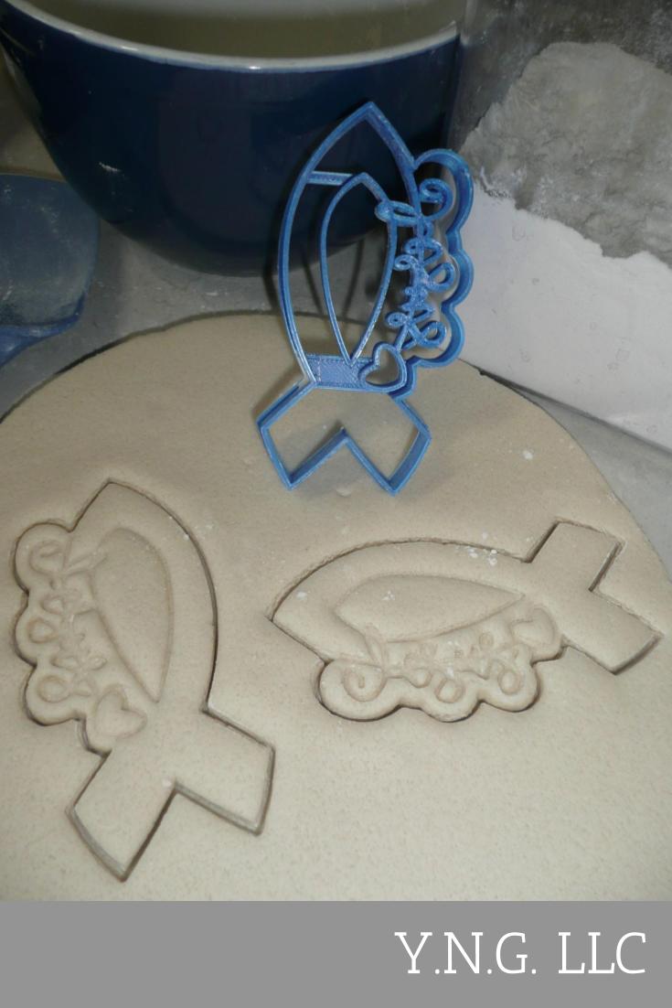 Jesus With Fish Symbol And Heart Christian Religious Cookie Cutter USA PR3479