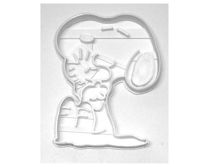 6x Snoopy Hugging Woodstock Fondant Cutter Cupcake Topper 1.75 IN USA FD3495