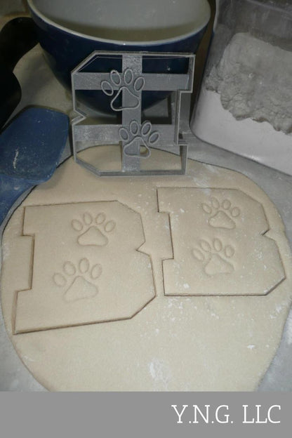 B With Paw Prints Initial Birthday Athletics Cookie Cutter USA PR3500