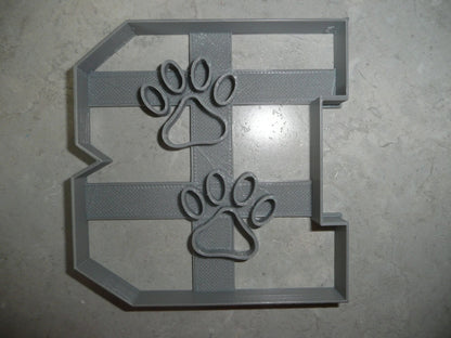 B With Paw Prints Initial Birthday Athletics Cookie Cutter USA PR3500