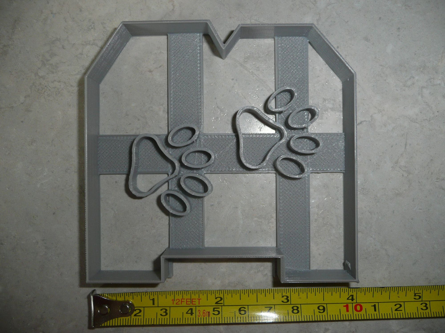 B With Paw Prints Initial Birthday Athletics Cookie Cutter USA PR3500