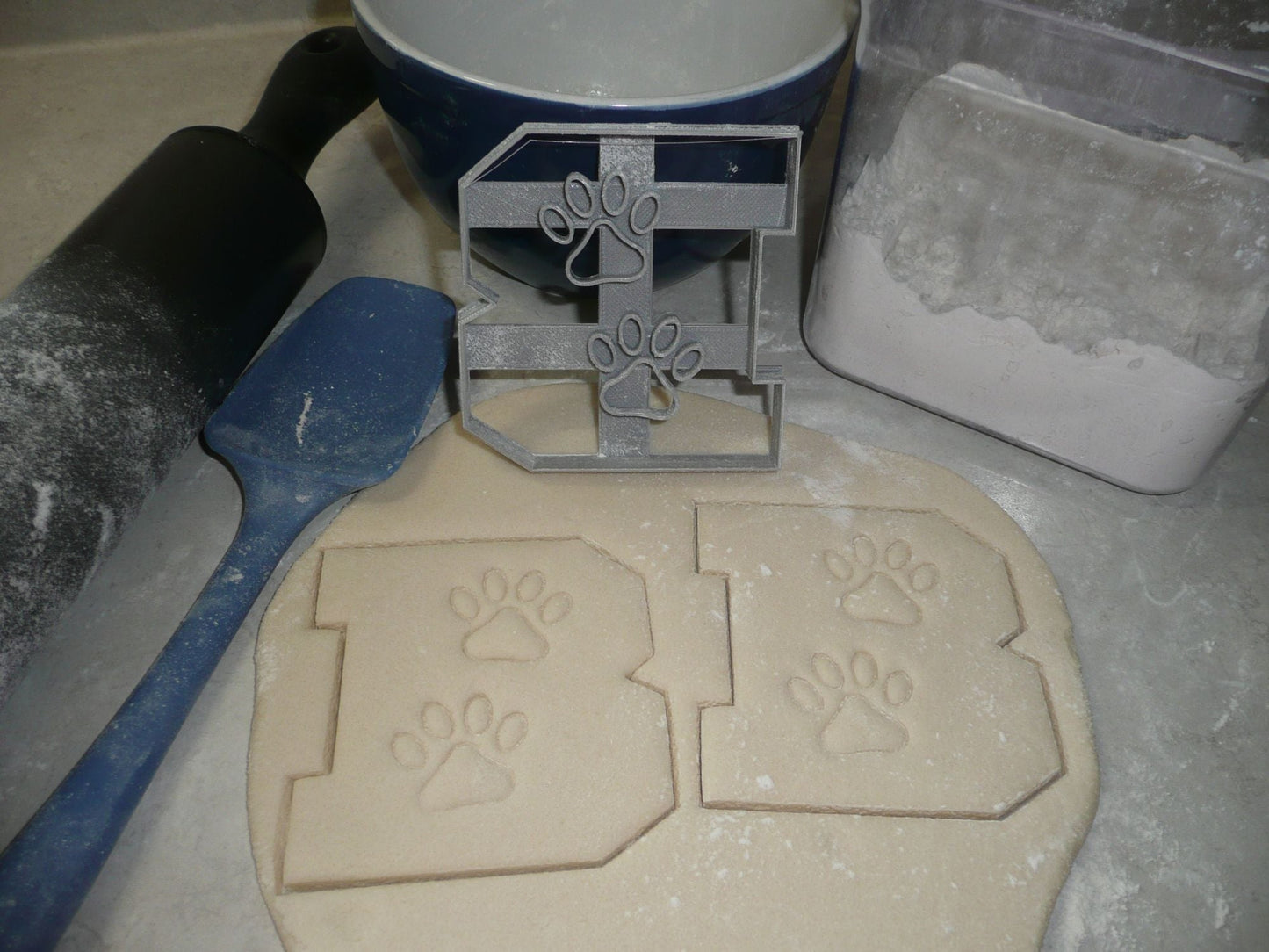 B With Paw Prints Initial Birthday Athletics Cookie Cutter USA PR3500