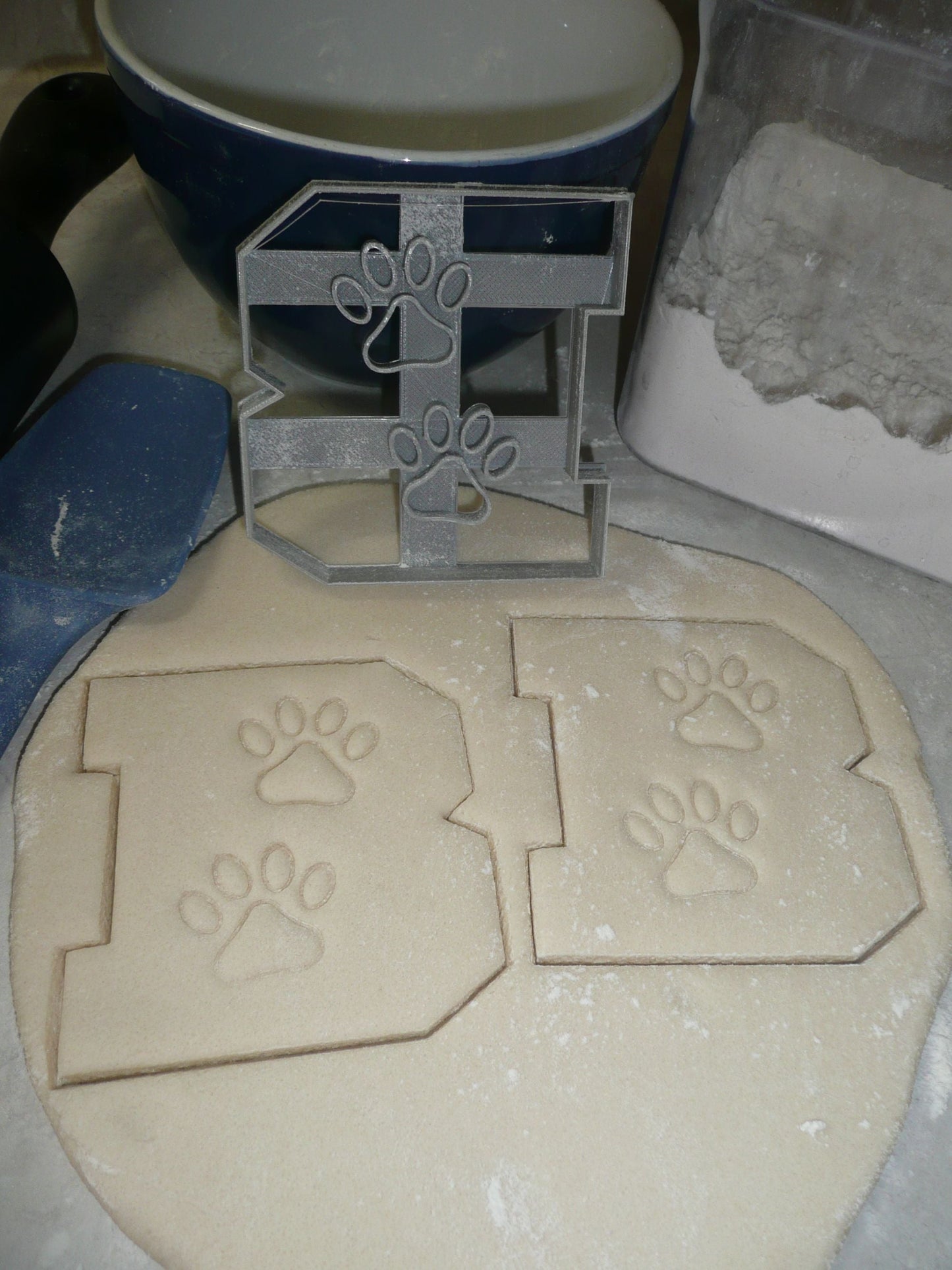 B With Paw Prints Initial Birthday Athletics Cookie Cutter USA PR3500