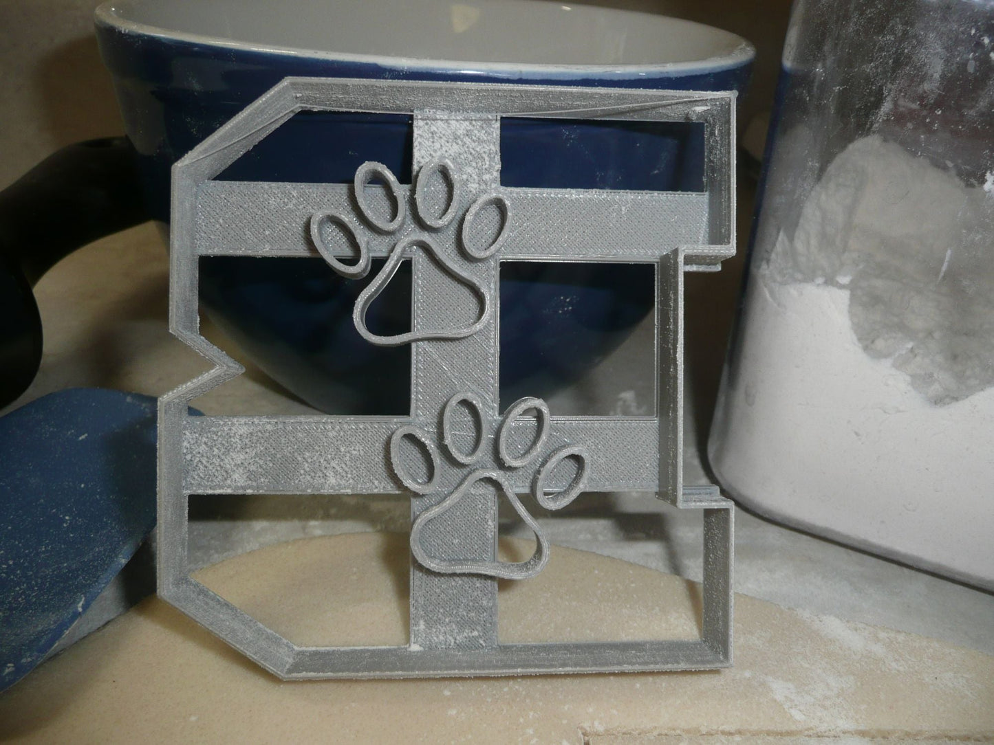 B With Paw Prints Initial Birthday Athletics Cookie Cutter USA PR3500