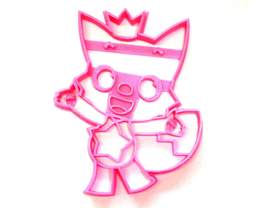 6x Pinkfong Pink Fox With Crown Fondant Cutter Cupcake Topper 1.75 IN USA FD3517