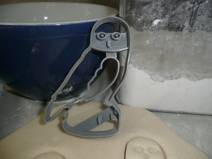 Gray Owl Side Facing On Perch Branch Nocturnal Bird Cookie Cutter USA PR3550