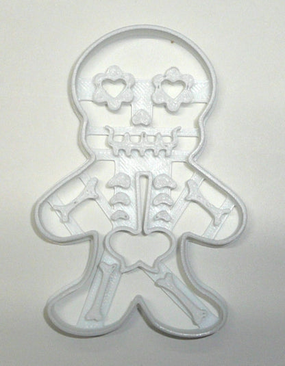 6x Skeleton With Gingerbread Body Fondant Cutter Cupcake Topper 1.75 IN FD3619