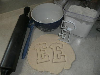 Block Letter E with Graduation Cap School Cookie Cutter USA PR3726