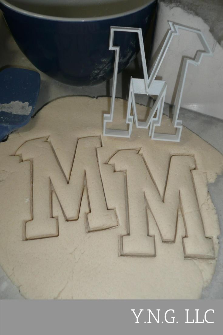 Block Letter M with Graduation Cap School Cookie Cutter USA PR3734