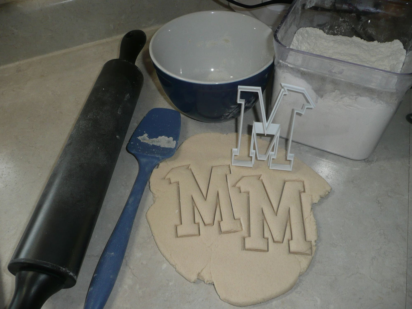 Block Letter M with Graduation Cap School Cookie Cutter USA PR3734