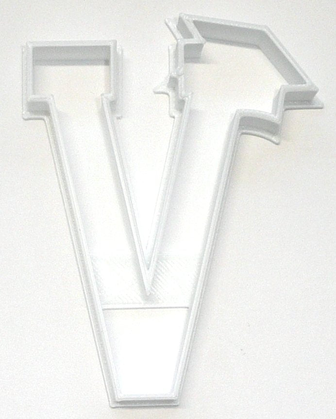 Block Letter V with Graduation Cap School Cookie Cutter USA PR3743