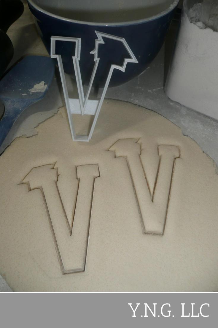 Block Letter V with Graduation Cap School Cookie Cutter USA PR3743