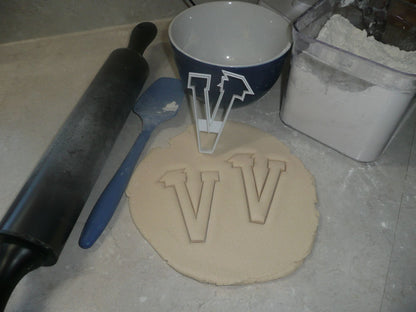 Block Letter V with Graduation Cap School Cookie Cutter USA PR3743