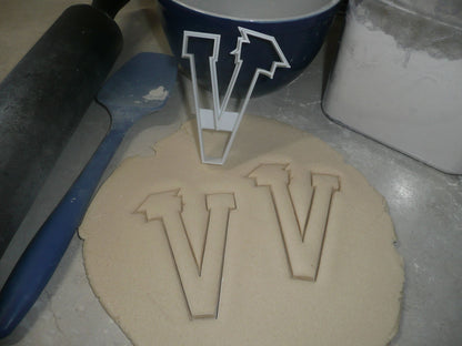 Block Letter V with Graduation Cap School Cookie Cutter USA PR3743