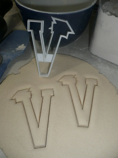 Block Letter V with Graduation Cap School Cookie Cutter USA PR3743