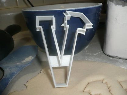 Block Letter V with Graduation Cap School Cookie Cutter USA PR3743