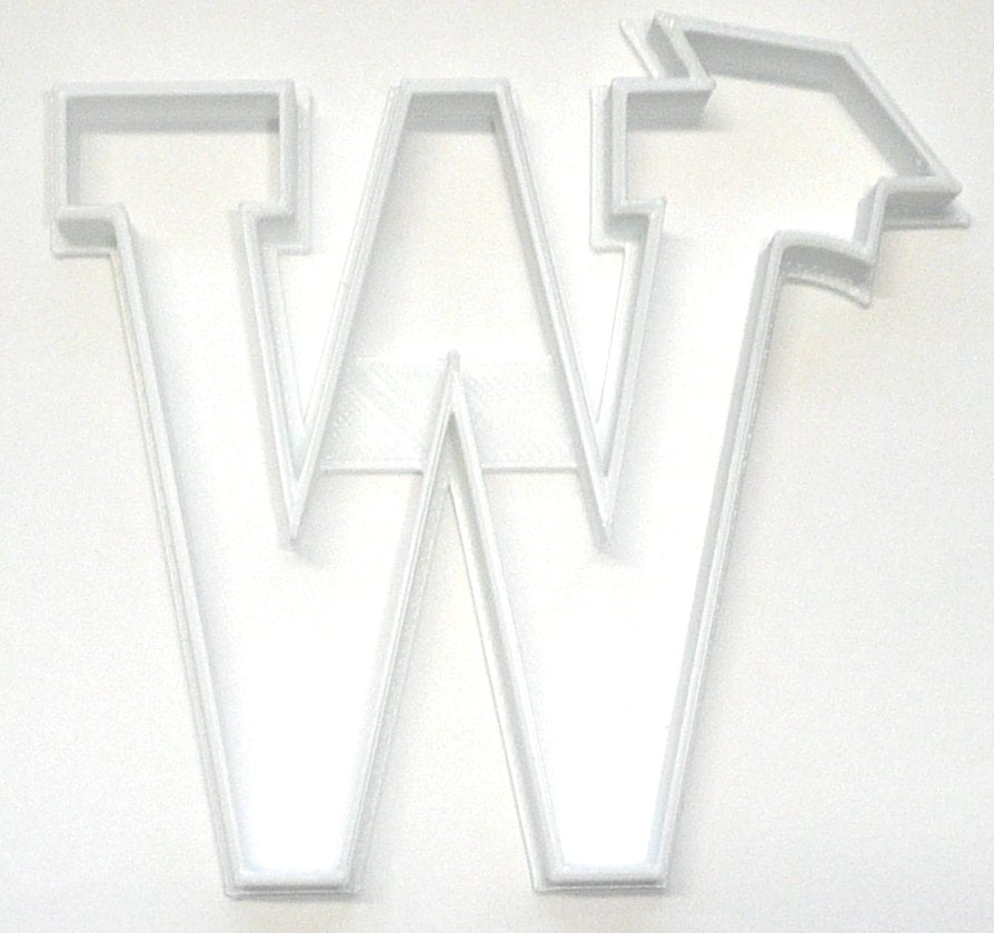 Block Letter W with Graduation Cap School Cookie Cutter USA PR3744