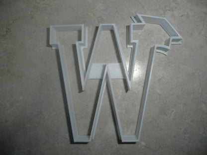 Block Letter W with Graduation Cap School Cookie Cutter USA PR3744