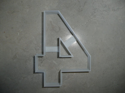 Number Four 4 Birthday Anniversary Large Size 4" Cookie Cutter USA PR3804