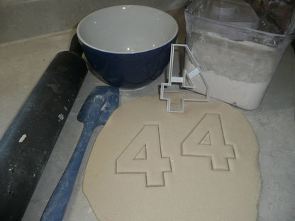 Number Four 4 Birthday Anniversary Large Size 4" Cookie Cutter USA PR3804