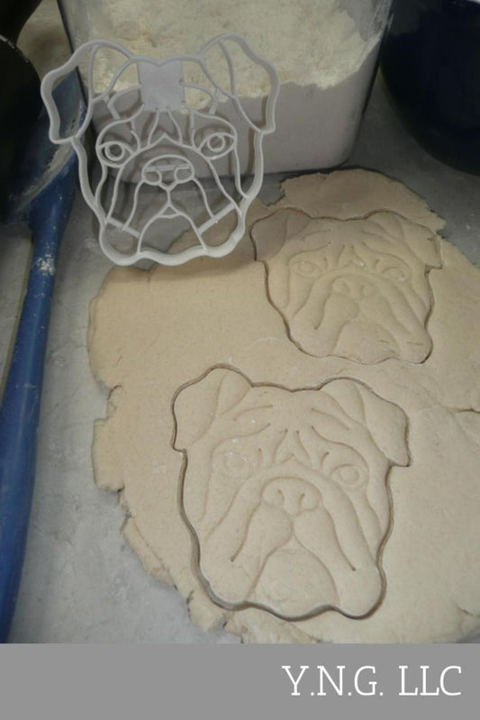 Bulldog Dog Face Detailed Muscular Wrinkled Breed Cookie Cutter USA PR3846