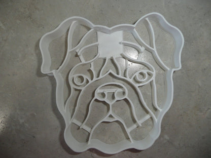 Bulldog Dog Face Detailed Muscular Wrinkled Breed Cookie Cutter USA PR3846