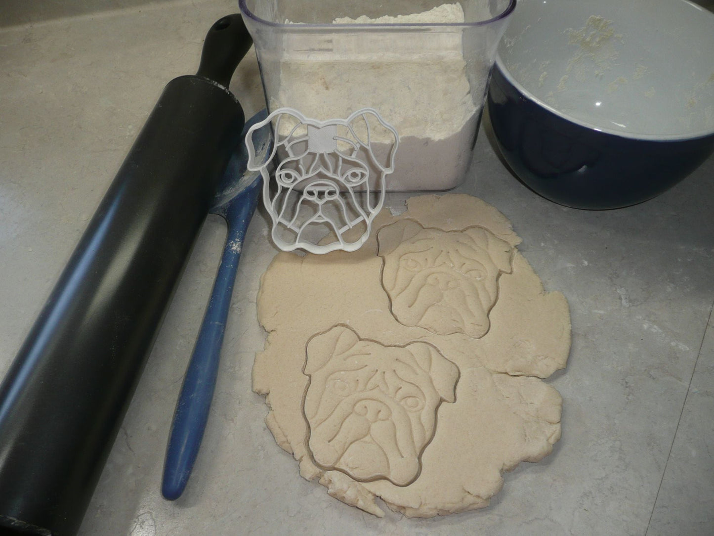 Bulldog Dog Face Detailed Muscular Wrinkled Breed Cookie Cutter USA PR3846