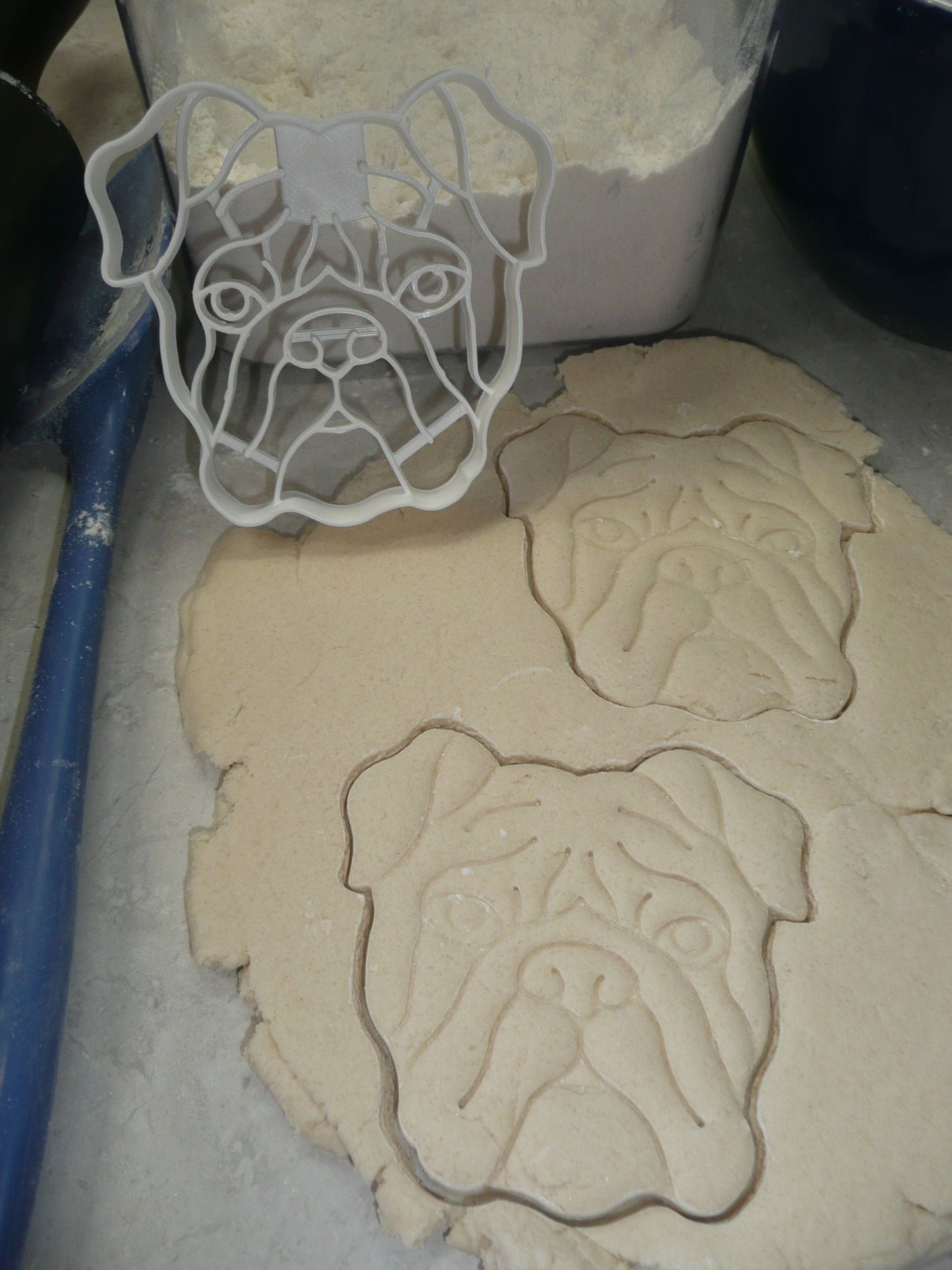 Bulldog Dog Face Detailed Muscular Wrinkled Breed Cookie Cutter USA PR3846