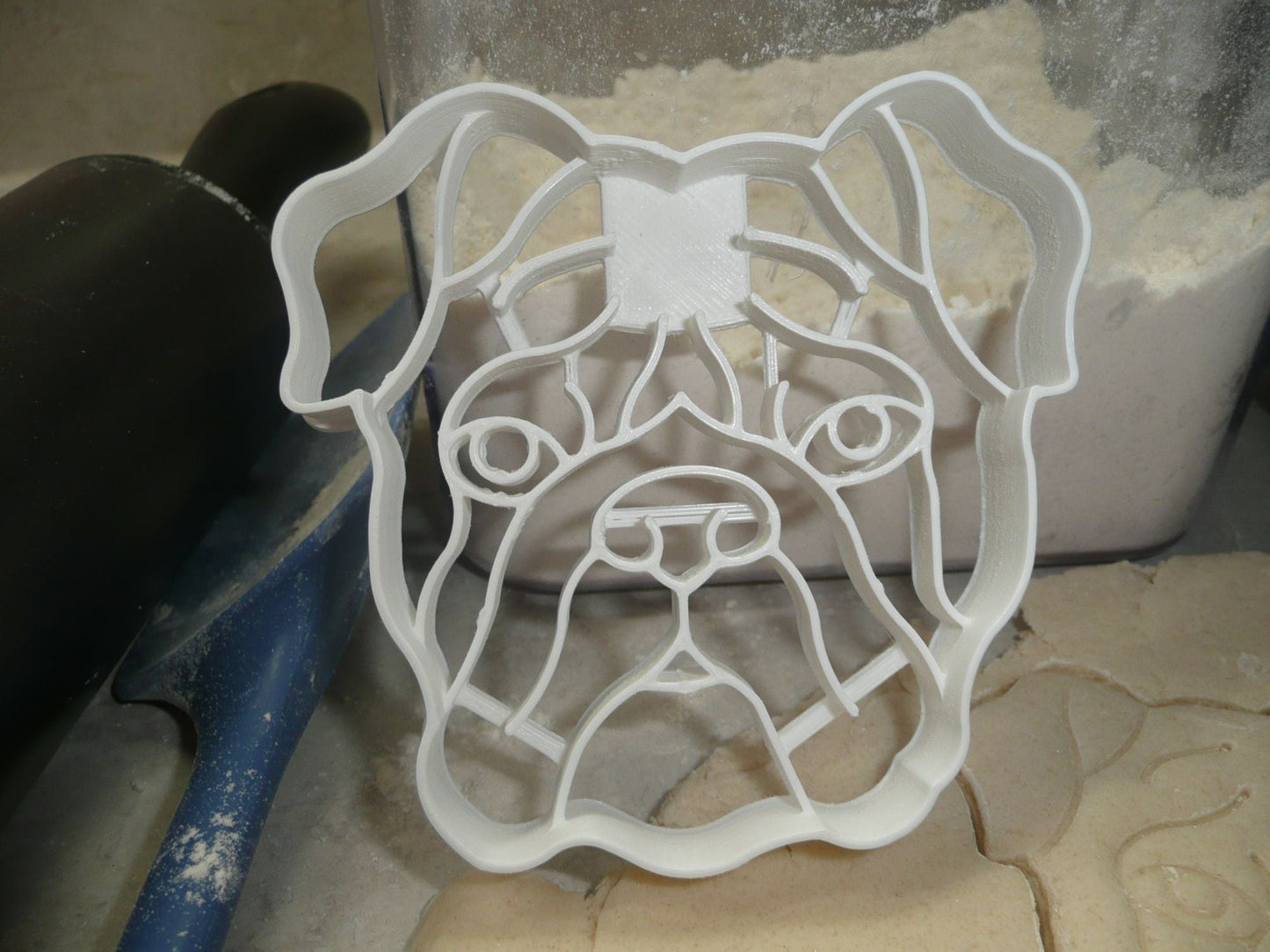 Bulldog Dog Face Detailed Muscular Wrinkled Breed Cookie Cutter USA PR3846