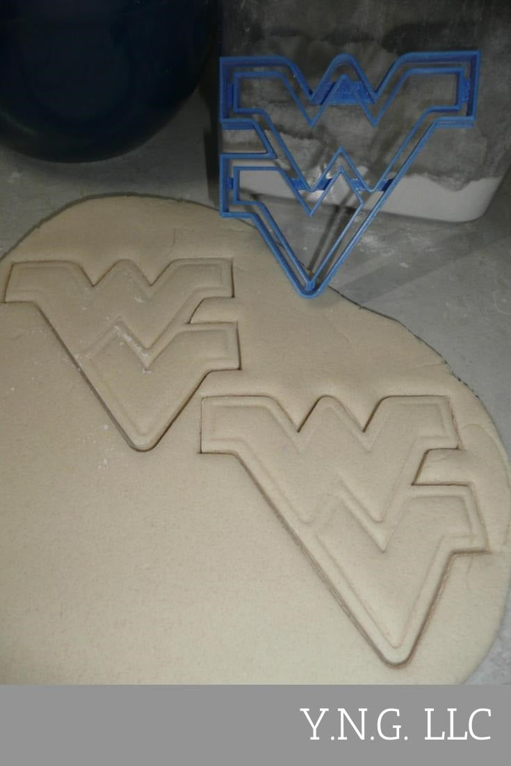 West Virginia University WVU WV Letters Cookie Cutter USA PR3884