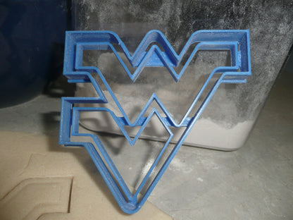 West Virginia University WVU WV Letters Cookie Cutter USA PR3884