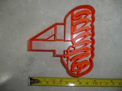 Spanish Number Cuatro 4 With Word Cookie Cutter Cortador De Galletas USA PR4124