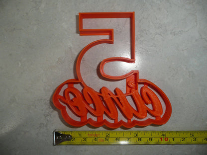 Spanish Number Cinco 5 With Word Cookie Cutter Cortador De Galletas USA PR4125