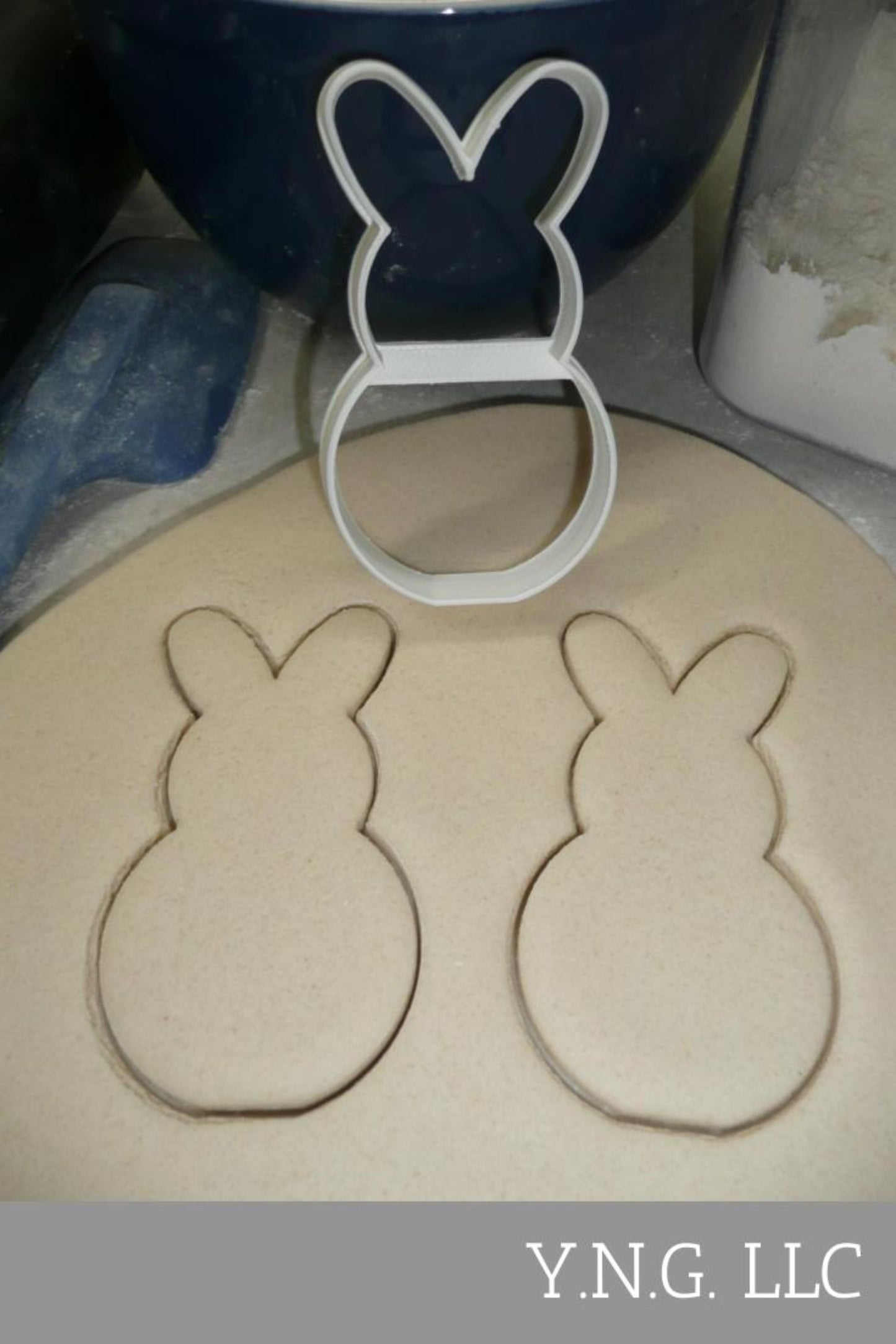 Easter Bunny Peep Outline Rabbit Full Body Round Bottom Cookie Cutter USA PR4156