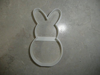 Easter Bunny Peep Outline Rabbit Full Body Round Bottom Cookie Cutter USA PR4156