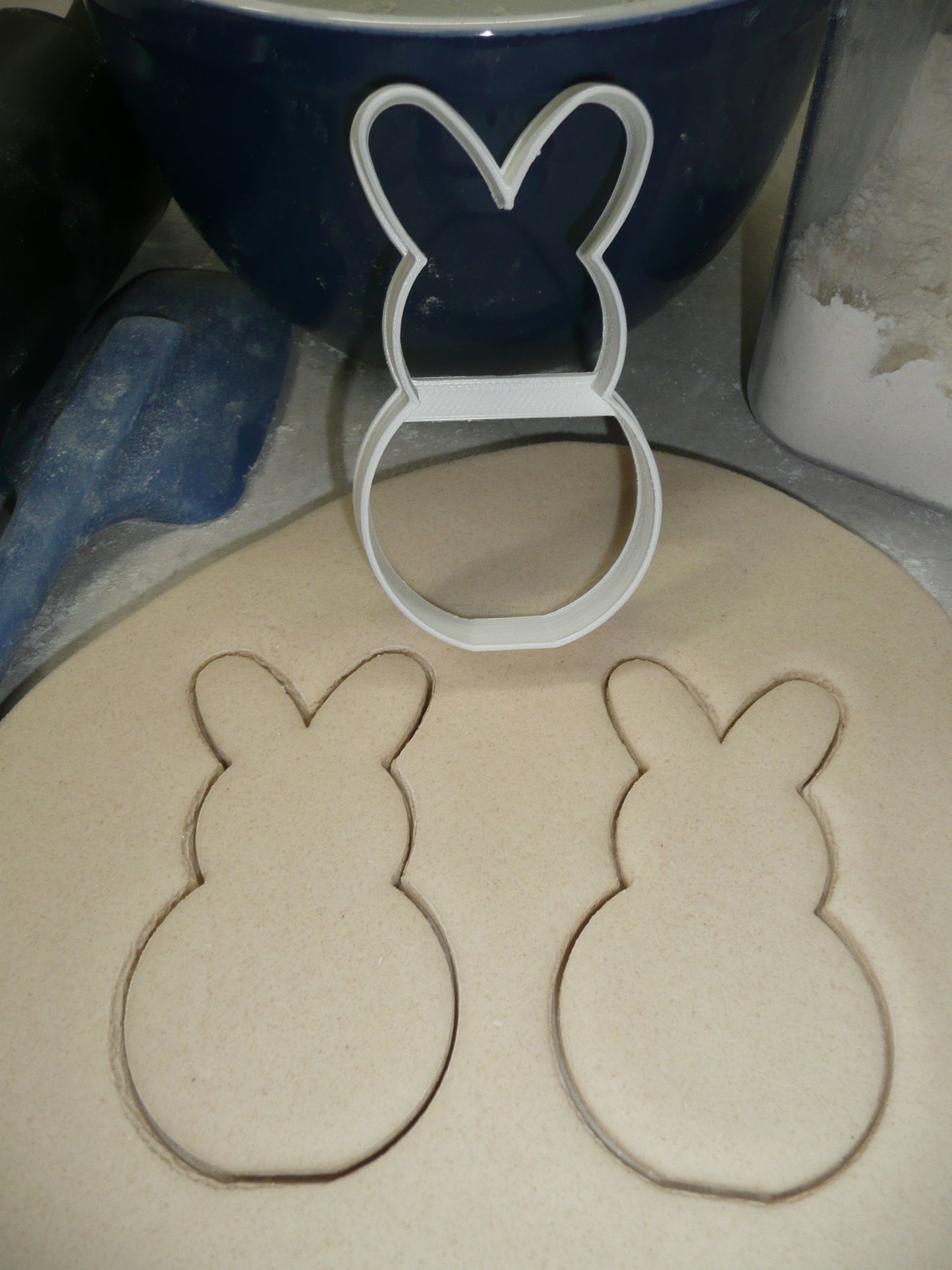 Easter Bunny Peep Outline Rabbit Full Body Round Bottom Cookie Cutter USA PR4156