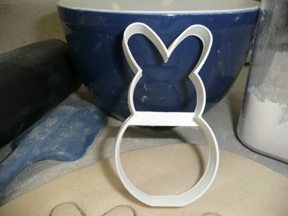 Easter Bunny Peep Outline Rabbit Full Body Round Bottom Cookie Cutter USA PR4156