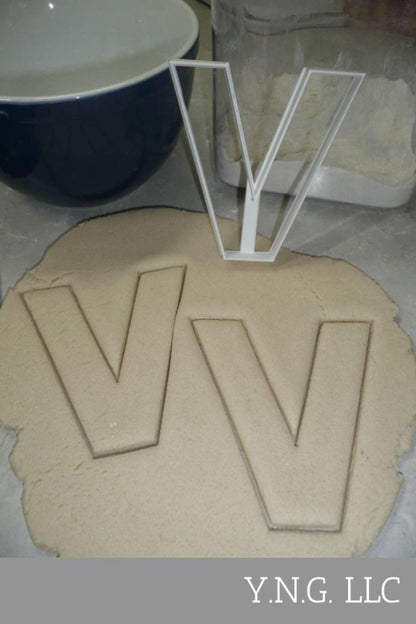 Letter V 4 Inch Uppercase Capital Block Font Cookie Cutter USA PR4235