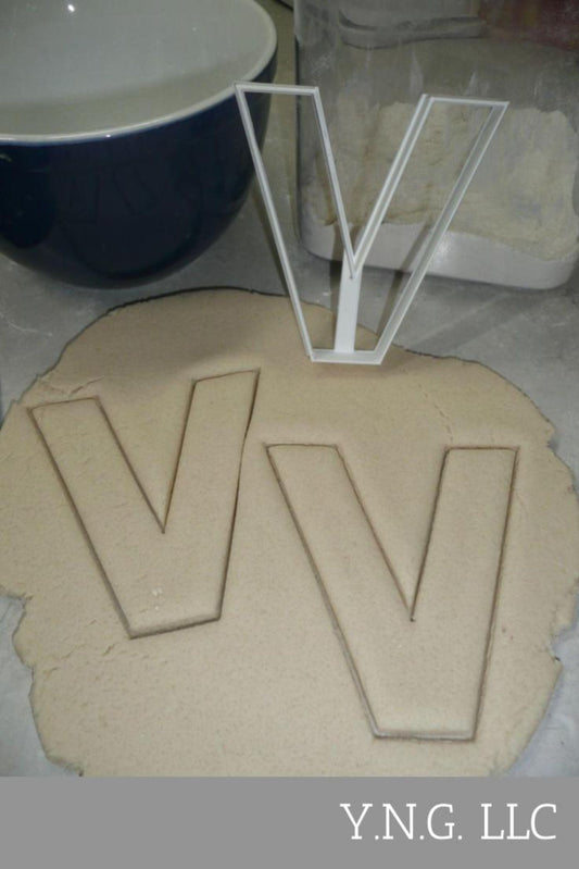 Letter V 4 Inch Uppercase Capital Block Font Cookie Cutter USA PR4235