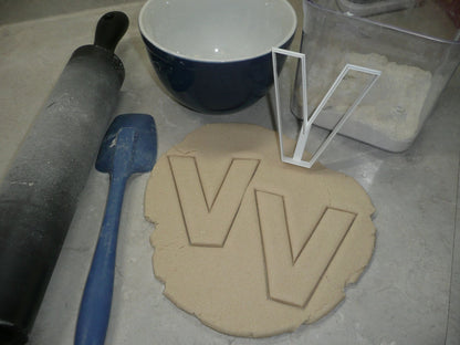 Letter V 4 Inch Uppercase Capital Block Font Cookie Cutter USA PR4235