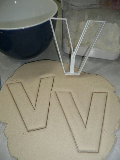 Letter V 4 Inch Uppercase Capital Block Font Cookie Cutter USA PR4235