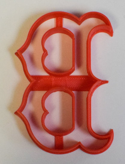 6x Boston Red Sox B Fondant Cutter Cupcake Topper 1.75 IN USA FD423